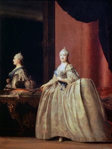 Empress Catherine II before the Mirror 1779. Artist: Vigilius Erichsen