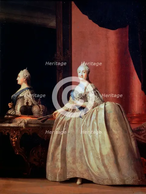 'Empress Catherine II before the Mirror', 1779.  Artist: Vigilius Erichsen