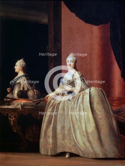 'Empress Catherine II before the Mirror', 1779.  Artist: Vigilius Erichsen