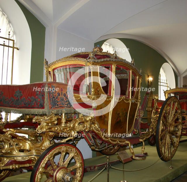 Empress Catherine II's Coach Berline, 1769. Artist: Buckendahl, Johann Konrad (active Mid of 18th cen.)