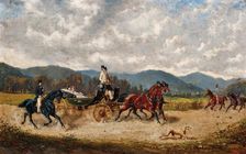 Empress Elisabeth in a carriage in Gödöllö, c1880. Creator: Bensa; Alexander von (1820-1902)