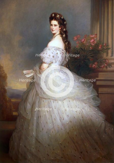 Empress Elisabeth of Austria with Diamond stars in her hair, 1865.