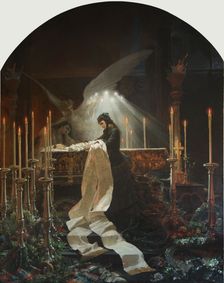 Empress Elisabeth of Austria at the bier of Ferenc Deák, 1877