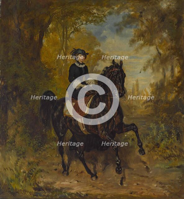 Empress Elisabeth of Austria on horseback. Creator: Adam, Franz (1815-1886).