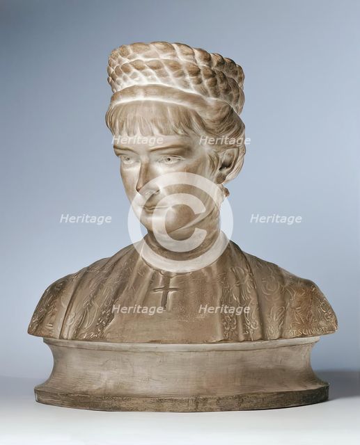 Empress Elisabeth with hair crown, undated. Creator: Stefan Schwartz.