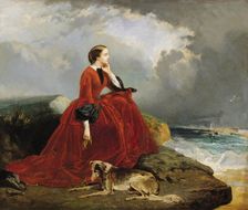 Empress Eugénie (1826-1920) at Biarritz. Creator: Defonds, Emile (active second Half of 19th cen.)