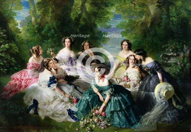 Empress Eugénie (1826-1920) Surrounded by Her Ladies-in-Waiting, 1855.