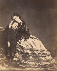 [Empress Eugénie and the Prince Imperial], 1862. Creator: Attributed to François-Benjamin-Maria Delessert