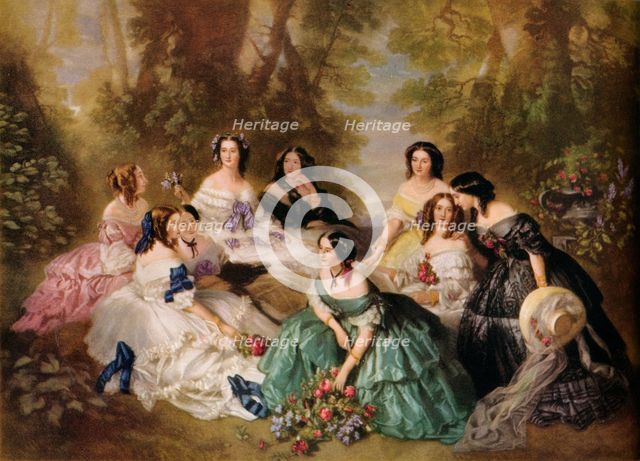 'Empress Eugenie surrounded by her ladies in waiting', c1920. Artist: Arthur Leonard Cox.