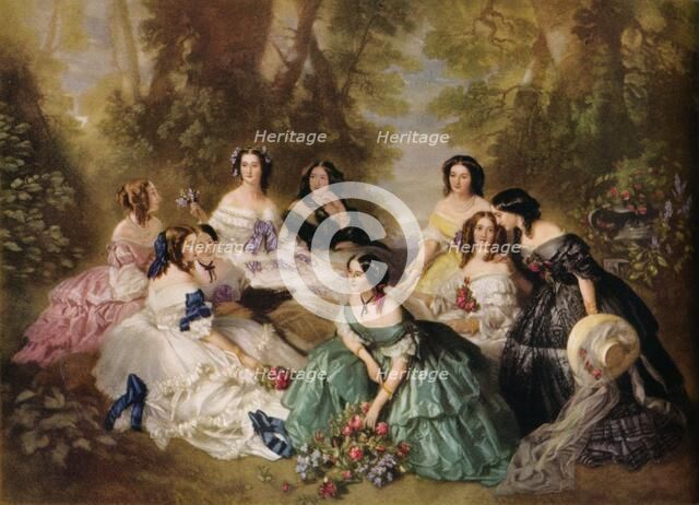 'Empress Eugenie surrounded by her ladies in waiting', c1920. Artist: Arthur Leonard Cox.