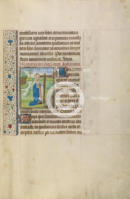 Empress Helena with the True Cross; Arenberg Hours, early 1460s. Creator: Workshop of Willem Vrelant.