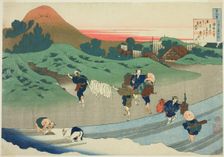 Empress Jito (Jito Tenno) from the series "One Hundred Poems as Explained by the..., c. 1835. Creator: Hokusai