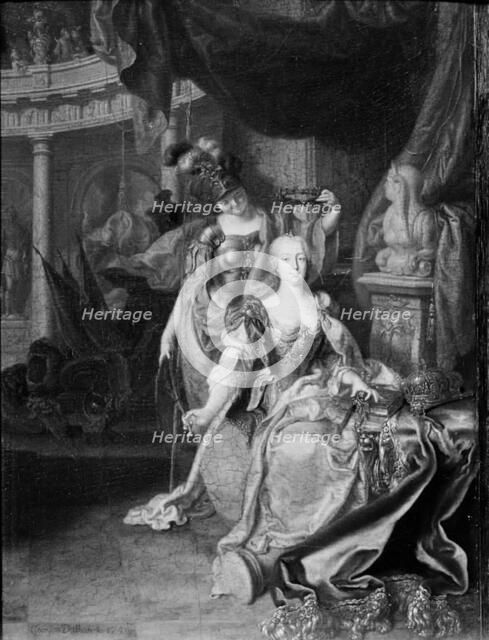 Empress Maria Theresa Garlanded by Wisdom, 1744. Creator: Johann Georg Dathan.