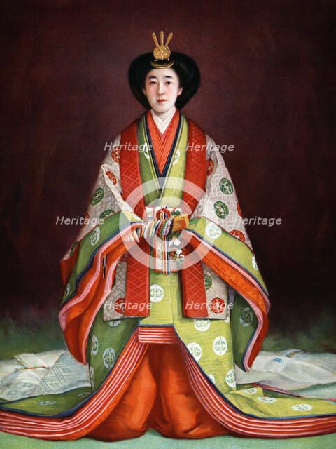 Empress Nagako of Japan in her coronation garments, c1924. Artist: Unknown