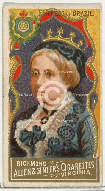 Empress of Brazil, from World's Sovereigns series (N34) for Allen & Ginter Cigarettes, 1889., 1889. Creator: Allen & Ginter.