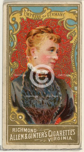 Empress of Germany, from World's Sovereigns series (N34) for Allen & Ginter Cigarettes, 1889., 1889. Creator: Allen & Ginter.