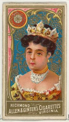 Empress of Japan, from World's Sovereigns series (N34) for Allen & Ginter Cigarettes, 1889., 1889. Creator: Allen & Ginter