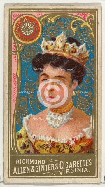 Empress of Japan, from World's Sovereigns series (N34) for Allen & Ginter Cigarettes, 1889., 1889. Creator: Allen & Ginter.
