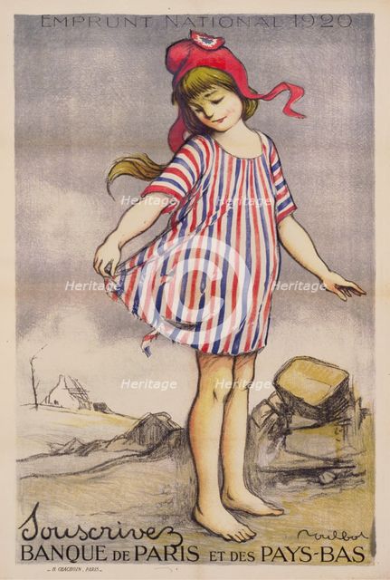 Emprunt National 1920. Souscrivez Banque de Paris et des Pays-Bas, 1920. Creator: Poulbot, Francisque (1879-1946).