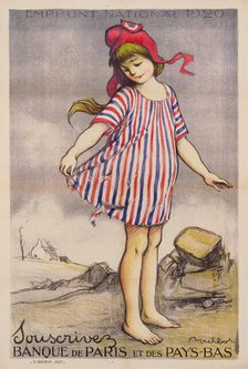 Emprunt National 1920. Souscrivez Banque de Paris et des Pays-Bas, 1920. Creator: Poulbot, Francisque (1879-1946)