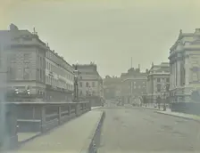 Empty streets at Lancaster Place, seen from Waterloo Bridge, London, 1896