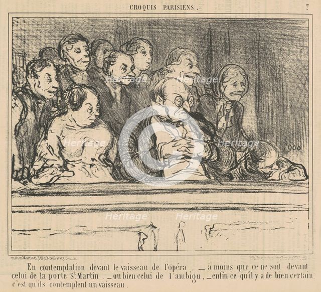 En contemplation devant le vaisseau de l'opera, c1856.  Creator: Honore Daumier.