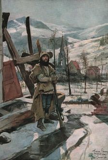 'En Alsace; A Metzeral (janvier 1916) 1916 (1924) Creator: Francois Flameng