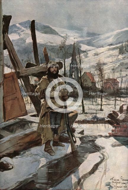 'En Alsace; A Metzeral (Janvier 1916)', 1916. Creator: Francois Flameng.
