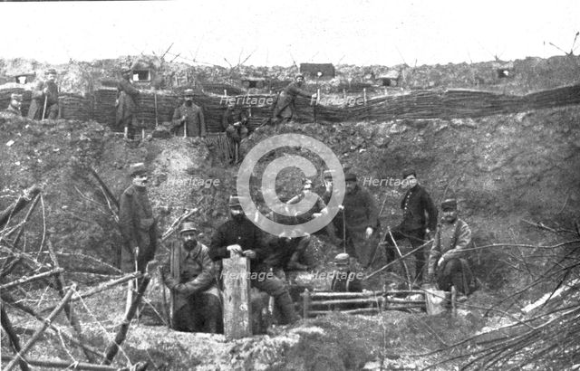 'En Alsace; Lignes de tranchees et elements de blockhaus et occupes par nos troupes', 1915. Creator: Unknown.