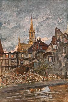 En Alsace; Thann: le quartier ruine 1915. Creator: Charles-Jules Duvent
