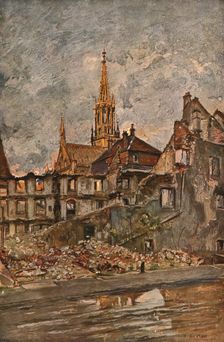 En Alsace; Thann : le quartier ruine 1916. Creator: Charles-Jules Duvent
