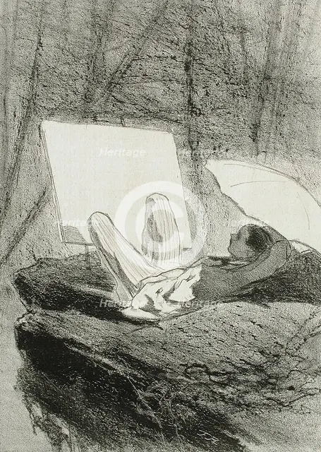En Ardenne, 1857. Creator: Félicien Rops.