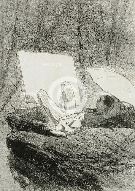 En Ardenne, 1857. Creator: Félicien Rops.
