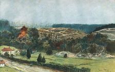 'En Argonne; Le Four de Paris 1915. Creator: Francois Flameng