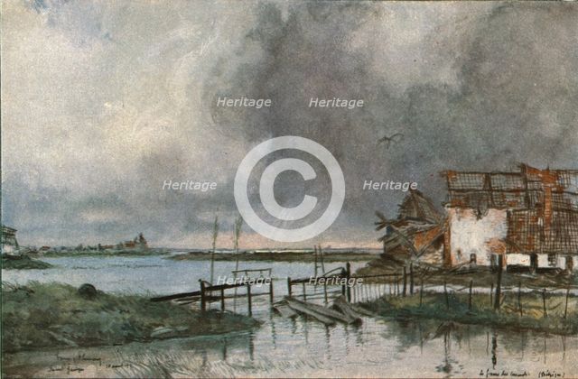 ''En Belgique; les inondations devant Saint-Georges.', c1915. Creator: Francois Flameng.