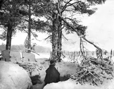 'En Foret D'Argonne; A deux cents metres des tranchees allemandes 1915. Creator: Unknown