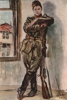 En Macedoine; Slavka Tomitch, sergent, femme serbe mobilisee 1916. Creator: Almery Lobel Riche
