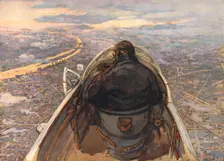 En surveillance sur la Banlieue-Nord de Paris; vue prise de la place de..., 1916. Creator: Henry Cheffer