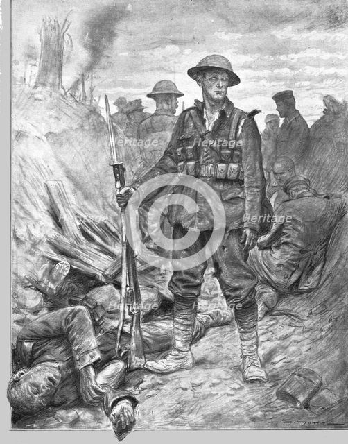 'En Picardie: Tommy vainqueur des "Huns". (On sait que nos allies disent: les Huns, comme..., 1916. Creator: J Simont.