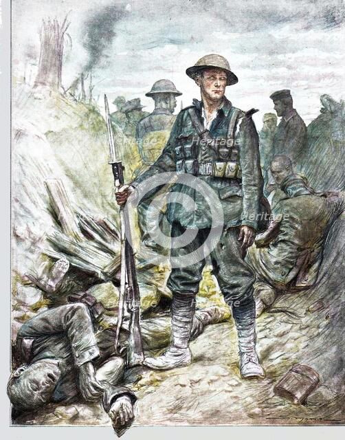 'En Picardie: Tommy vainqueur des "Huns". (On sait que nos allies disent: les Huns, comme..., 1916. Creator: J Simont.