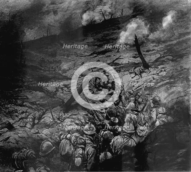 'En plein chaos: devant Douaumont, le quatrieme mois de la bataille de Verdun', 1916. Creator: Georges Bertin Scott.