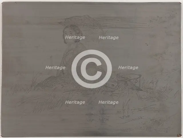 En Plein Soleil. Uncancelled plate from Twelve Etchings from Nature (The French Set), 1858. Creator: James Abbott McNeill Whistler.