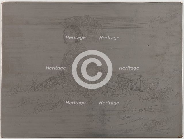 En Plein Soleil. Uncancelled plate from Twelve Etchings from Nature (The French Set), 1858. Creator: James Abbott McNeill Whistler.