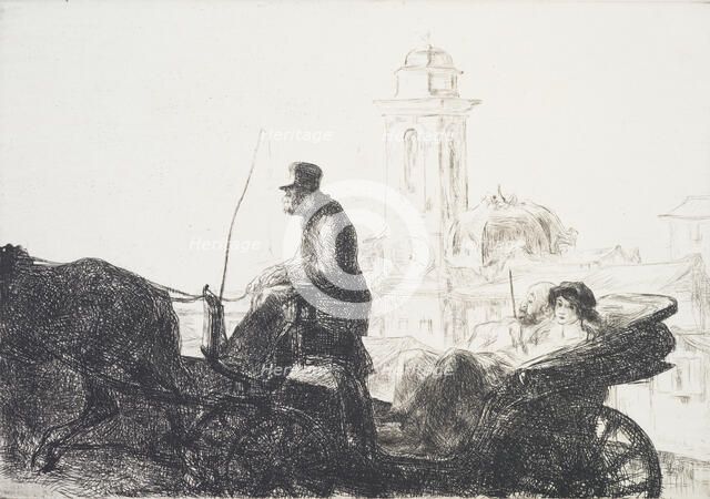 En promenade, 1932. Creator: Edmund Blampied.