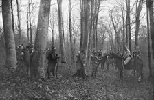 'En Reconnaissance; la rencontre en foret de deux patrouilles Francaises 1915. Creator: Unknown