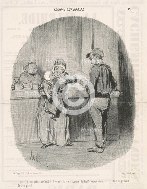 En v'là un petit pochard!, 19th century. Creator: Honore Daumier.