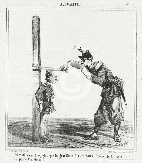 En voilà assez! Faut plus que tu grandisses! C'est dans l'intérêt de ta sante, ce que..., 1867. Creator: Cham.