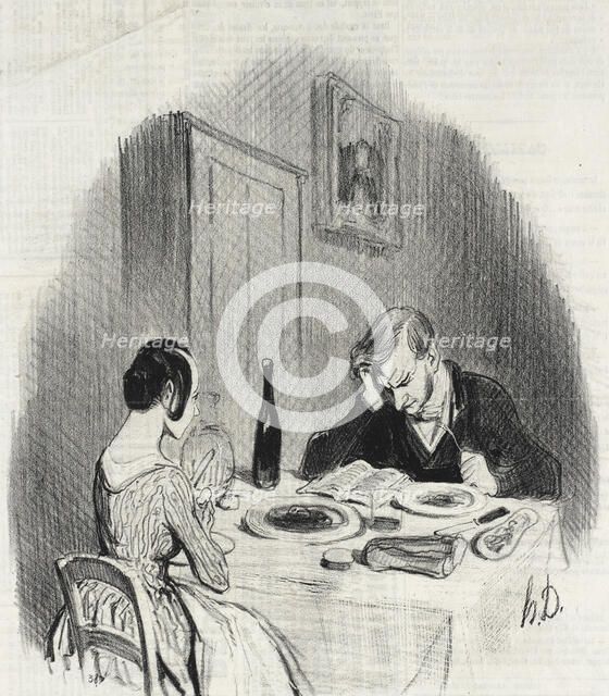 En voilà un genre agréable!.., 1842. Creator: Honore Daumier.