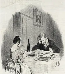 En voilà un genre agréable!.., 1842. Creator: Honore Daumier