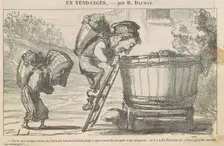 En vendanges, 19th century. Creator: Honore Daumier